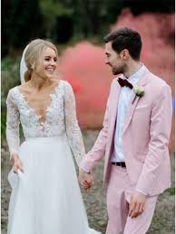 Get the best deals on lace long sleeve wedding dresses. Deep V Neck Appliques Lace Backless Wedding Dress With Long Sleeves 0 00 Only Romprom Com