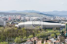 Stadium, arena & sports venue Hohe Blick Auf Cluj Napoca Gebaude Der Stadt Und Stadion In Rumanien Fototapete Fototapeten Tour Tourismus Blick Auf Die Stadt Stadtlandschaft Myloview De