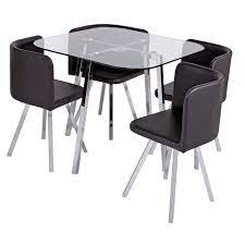 Rating 4.400499 out of 5. Buy Argos Home Elsie Glass Dining Table 4 Black Chairs Space Saving Dining Sets Argos