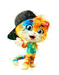 44 cats lampo art print lampo watercolor 44 cats painting lampo lightning printable poster kids room decor digital 44 cats prints gift in 2021 art prints art cat paint