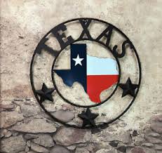 Maybe you would like to learn more about one of these? Western Metal Texas Map Flag Circle With Stars Wall Hanging Sign Decor 22 Inch Ebay