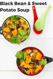Black Bean And Sweet Potato Soup Recipe Black Bean And Sweet Potato Soup Recipe In 2020 Bean Soup Recipes Sweet Potato Soup Recipes Healthy Soup Recipes