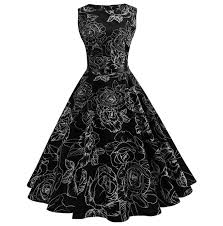 Check spelling or type a new query. Gothic Vintage Retro Floral Sleeveless A Line Dress Rebelsmarket