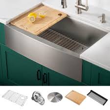 A fabricated trough prep sink with electronic interface that controls rinsing functions and garbage disposal synchronization. Bar 23 Inch Stainless Steel Undermount Single Bowl Kitchen Prep Sink Zero Radius Design 16 Gauge With Free Accessories Tools Home Improvement Kitchen Fixtures Olharcidadao Com Br