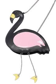 Flamingo Shaped Black Bag Cantalar