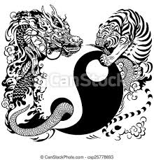 What do tiger claws as a tattoo symbolize? Yin Yang With Dragon And Tiger Yin Yang Symbol With Dragon And Tiger Fighting Black And White Tattoo Illustration Canstock