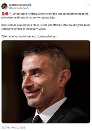 Report: Arsenal line up Berta as Edu replacement