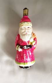 1930s 1940s Vintage Japan Old Fashioned Santa Figural Milk Glass Christmas Li Vintage Christmas Tree Decorations Christmas Light Bulbs Vintage Christmas Lights