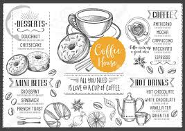 Coffee shop flyer template on vintage wood texture background. Coffee Menu Placemat Food Restaurant Brochure Coffee Shop Template Royalty Free Cliparts Vectors And Stock Illustration Image 58782899