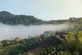 Village Thailand With Foggy Landscape Mountains Misty Forest Stock Photo Picture And Royalty Free Image Image 136224001