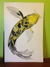 Black And Yellow Fish Drawing Fashaart Black Spot Koi Fish Koi