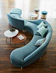 Heyward Curved Sectional This Retro Glam Curved Sectional Is The Focal Point Of Any Lounge Area Its Individual Pieces Pu Curved Sectional West Elm Sectional