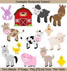 Farm Animals Clipart Farm Animals Clip Art Barnyard Clipart Etsy