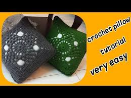 اسهل طريقة لعمل تلبيسة مخدة مربعة كروشيه Crochet Pillow Tutorial Very Easy Youtube