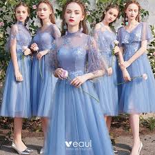Achat robe de demoiselle d honneur femme robe bleu à prix discount. Chic Belle Remise Ocean Bleu Robe Demoiselle D Honneur 2019 Princesse Appliques En Dentelle The Longueur