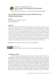 PDF) Local Culture-Based Music Game Model for Early Childhood Education