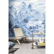 Our golden peak mountain wallpaper features a mountain ridge that has been drenched in golden light from the nearby sunrise. Af6598m Misty Mountain Wallpaper Mural By York