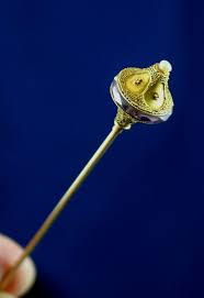 Estate Antique Castellani 14k Gold Granulation Amethyst Hat Pin Hat Pins Antique Hats Hat Brooch