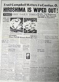 Iconic Front Page Detailing Coverage Of The Atomic Bomb Dropped On Hiroshima Dated August 8 1945 Newspaper Headlines Historical Newspaper Historical News