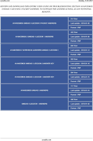 Answer the following questions, and click submit answers when you are done. Avancemos Unidad 3 Leccion 2 Packet Answers The User S Guide Pdf Free Download