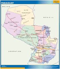 Río paraguay) divides the country into strikingly different eastern and western regions. Paraguay Map Africa Wall Maps