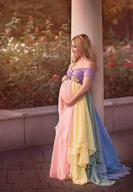 Hope Gown Pastel Rainbow Maternity Gown Sheer Maternity Etsy Chiffon Maternity Gown Baby Shower Dresses Baby Gown