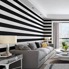 Black and white is a real classy color combination. Modern Simple Black And White Horizontal Vertical Stripes Pvc Wallpaper Living Room Bedroom Waterproof Wallpaper Wish