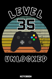 Buy level 35 unlocked funny video gamer 35th birthday tank top online at an affordable price. Level 35 Unlocked Gaming Journal Retro Vintage Design For Gamer Video Games Playing Esports Pc Or Console Birthday Gift My Book Look At Amazon Com Mx Libros