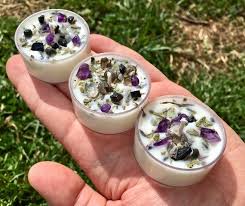 Sacred Smudge Candles Crystal Herb Candles Energy Etsy Herb Candles Aromatherapy Candles Lavender Candle