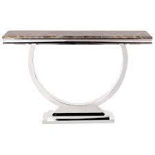 Howard Elliott Stainless Steel Console Table With Stone Top Steel Console Table Metal Console Table Console Table