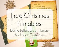 Are you looking for a super cute or super authentic looking santa nice list certificate to keep the magic alive for your kids? Free Christmas Printables Santa Letter Door Hanger And Nice Certificate Whimsical Mumblings