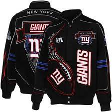 New York Giants Black On Fire Full Button Twill Jacket New York Giants New York Giants Football Giants Football