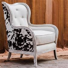 Joss & main | style is what you make it. Kendra Rustic Lodge Faux Cow Hide Velvet Linen Wing Chair Kathy Kuo Home