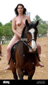 Members of the public strip off for a naked horse ride in Hyde Park to  promote the DVD release of Lady Godiva and to raise Stock Photo - Alamy