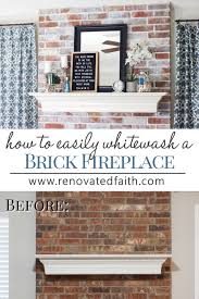 Whitewash is taking a watered down version of paint and applying it directly to the brick. How To Whitewash A Dated Brick Fireplace The Easy Mess Free Way
