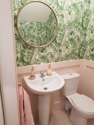Find and save ideas about downstairs bathroom on pinterest. Pink And Green Tropical Bathroom Tropical Bathroom Downstairs Toilet Bathroom