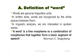 Dr Shadia Y Banjar Word Definitions Linguistics Spoken Words