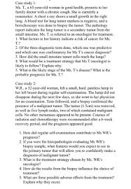 Recently i have been experiencing tingling/shaking hands and feet, the inability to eat, dryness in my skin, swollen eyes, feeling like i constantly need to use t… read more. Solved Case Study 1 Ms T A 65 Year Old Woman In Good He Chegg Com