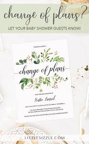 Gender Neutral Baby Shower Change The Date Card Template In 2020 Neutral Baby Shower Gender Neutral Baby Shower Baby Shower