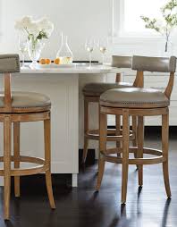The Classic Lines And Elegant Details Of The Henning Low Back Bar And Counter Stools Are A Welcome Additi Leather Bar Stools Counter Stools Designer Bar Stools