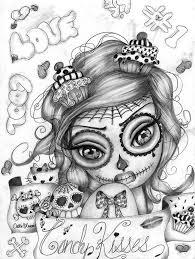 Sweet sugar skull dia de los muertos calavera. Female Sugar Skull Coloring Pages Novocom Top