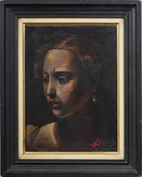 Celadon Portrait Dish Signed (walter) Dexter.