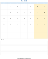 ✓ free for commercial use ✓ high quality images. February 2021 Editable Calendar With Notes Portrait Layout