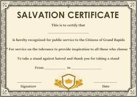 Free certificate of baptism printable. 12 Surprising Certificate Of Salvation Templates Free Resources Included Template Sumo