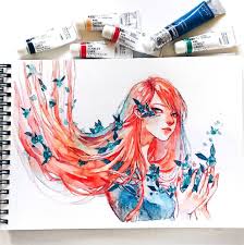 The Picture From Today S Filming Session I Like The Paper In Canson Xl Mix Media Sketchbook It Helps Colors To Blend Beautifully But Sanat Animasyon Resimler
