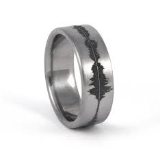 Custom Titanium Soundwave Ring Geek Wedding Band For Him Etsy Mens Wedding Bands Unique Wedding Rings Unique Mens Wedding Rings