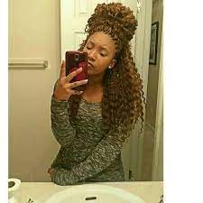 Crochet Braids Featress Hair Brown And Blonde Curly Wavy Natural Protective Hair Styles Crochet Hair Styles Hair Wet And Wavy Hair