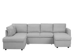 Un divano angolare in tessuto è quello di cui hai bisogno per rilassarti con le persone che ami. Divano Letto Angolare Contenitore In Tessuto Grigio Chiaro Karrabo Beliani Ch