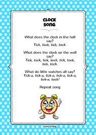 Clock Song Tick A Tock Clocks Free Video Song Lyrics Kids Songs Free Song Lyrics Clocks Song