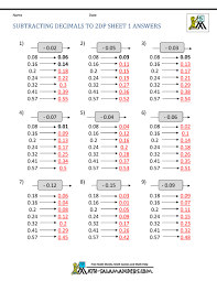 Free 4th grade decimals worksheets, including decimal addition and subtraction of 1 and 2 decimal digit numbers, and adding and subtracting decimals in columns. 4 Free Math Worksheets Third Grade 3 Fractions And Decimals Decimal Worksheets Free Download